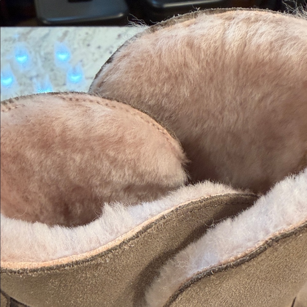 Birkenstock Pink Lined Tan Suede Winter Boots - Picture 7 of 9